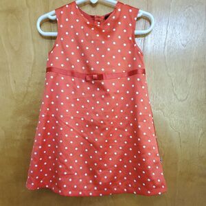 Girls red white polka dot size 2t Babystyle sleeveless dress lined